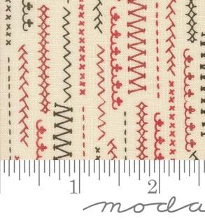 Stitched Up Stripes in Porcelain Multi from Threads by Sweetwater for Moda continuous cuts of Quilter's Cotton Fabric