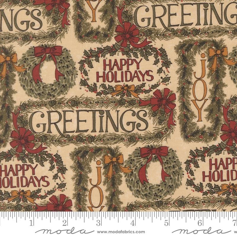 A Vintage Christmas by Kansas Troubles for Moda Fabrics. Quilter's Cotton Mini Charm Pack of 42 2.5 x 2.5 inch squares