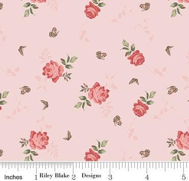 Anne of Green Gables Roses in Pink by Riley Blake Designs. Continuous Cuts of Quilter's Cotton fabric Official Licensed product