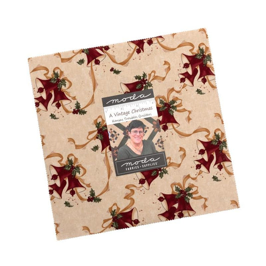 A Vintage Christmas by Kansas Troubles Quilters for Moda Fabrics. Quilter's Cotton Layer Cake of 42 assorted 10 inch squares