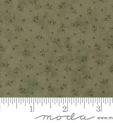 3 Sisters Favorites Vintage Linens Meadow Greens Berry Toss Ditsy in Evergreen for Moda. Continuous cuts of Quilter's Cotton