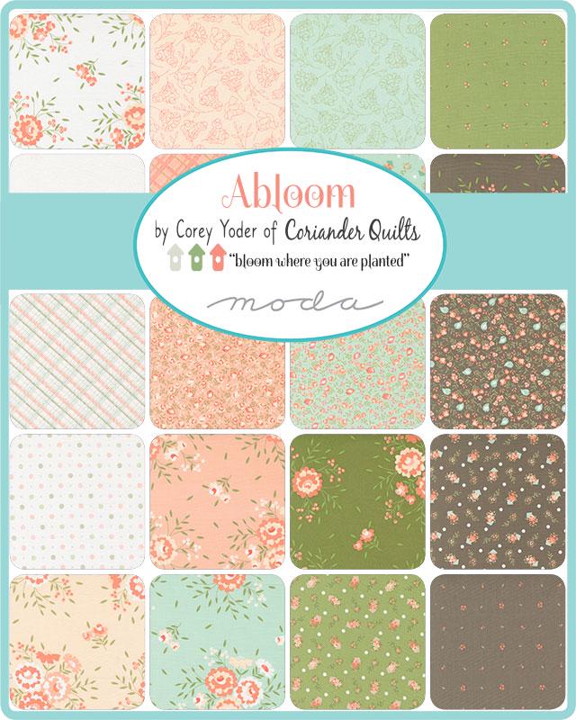 Songbird Florals Birds in Bubble Gum from the Abloom Collection by Corey Yoder for Moda. Continuous cuts of Quilter's Cotton Fabric