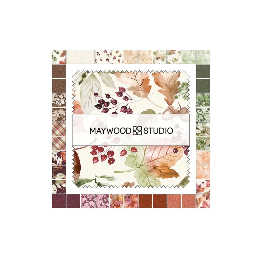 Rustle Collection Charm Pack by Maywood Studio Quilter's Cotton 42 piece set of 5 inch squares