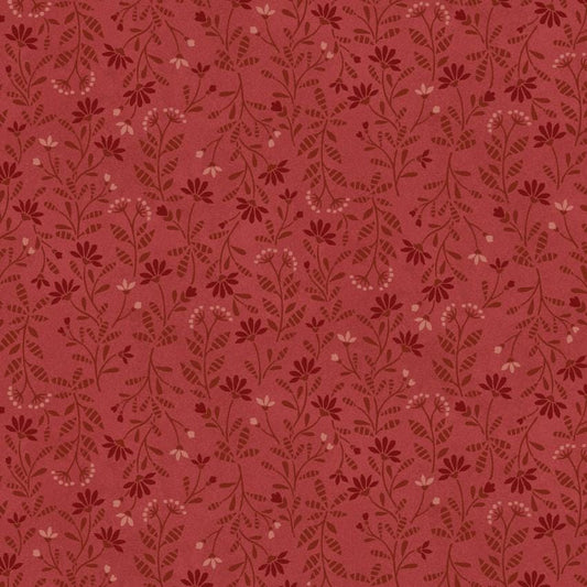 Calicos in Red from Flossie's Flowers by Janet Rae Nesbitt for Henry Glass continuous cuts of Quilter's Cotton Fabric
