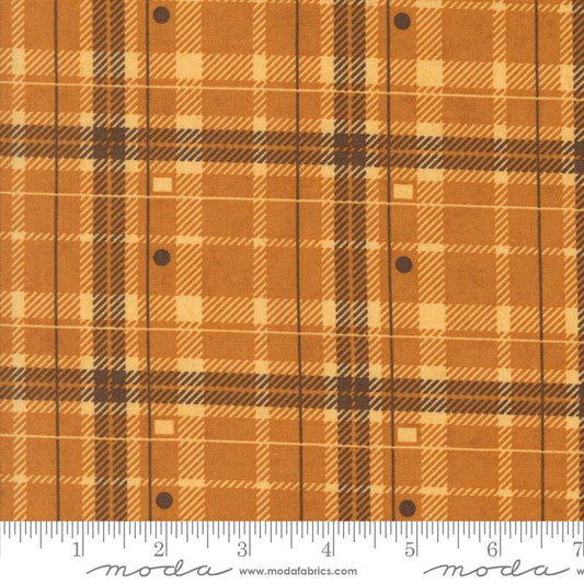 Hayride Checks and Plaids in Yam from Acorn Hollow by BasicGrey for Moda. Continuous cuts of Quilter's Cotton Fabric