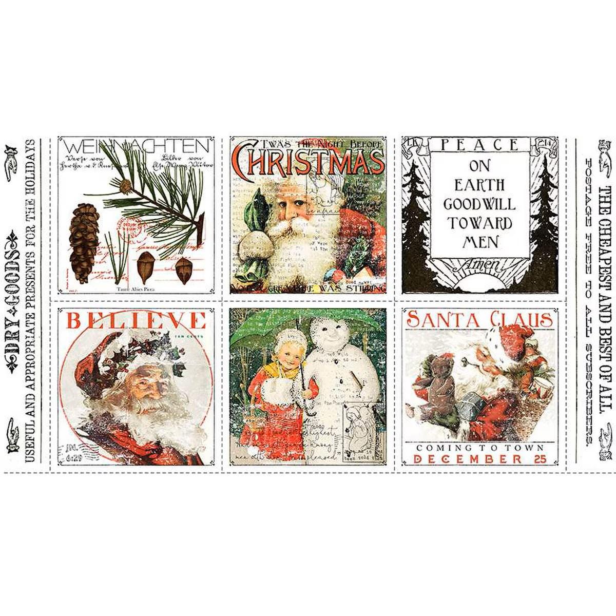 Classic Christmas Patch Panel by J. Wecker Frisch for Riley Blake Designs 24 inch x 43 inch panel of 100% Quilter's Cotton