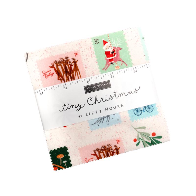 Tiny Christmas by Lizzy House for Moda Quilter's Cotton Charm Pack of 42 5 x 5 inch squares