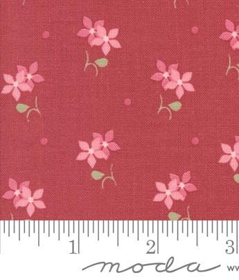 Poinsettias in Poinsettia from the Very Sweet Christmas collection by Bunny Hill Designs for Moda continuous cuts of Quilter's Cotton Fabric