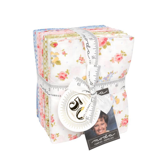 Memory Lane by Brenda Riddle Designs for Moda Quilter's Cotton Fat Quarter Bundle. 22 Fat Quarters of 18 inch x 21 inch rectangles