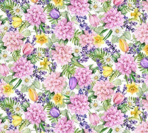 Floral from the Western Washington Shop Hop 2025 collection by In The Beginning Fabrics continuous cuts of Quilter's Cotton Fabric