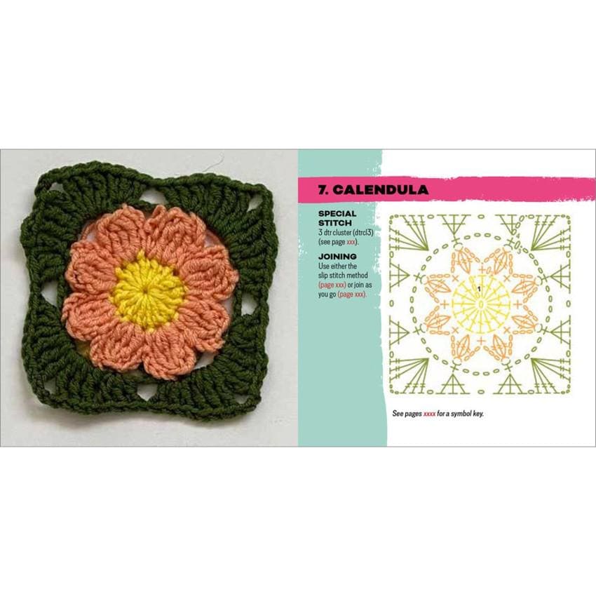 the Granny Square Flowers Card Deck Boxed Set of 50 Crochet Patterns by Claire Montgomerie