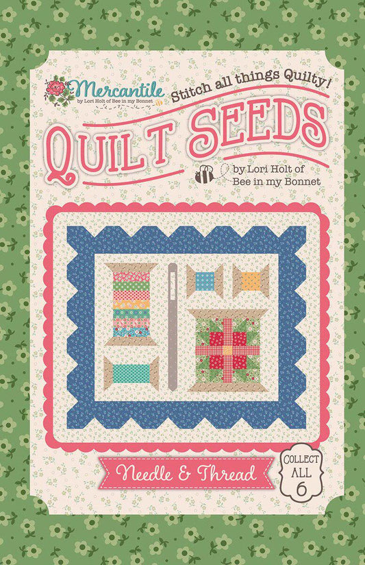 Needle & Thread Mercantile Quilt Seeds pattern by Lori Holt for Riley Blake Designs.  Directions for 1 block in a "seed pack" envelope.