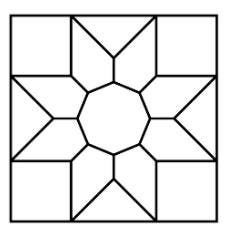 English Paper Piecing Missouri Daisy Variation 01 Papers in pack from Paper Pieces to complete one 9 inch block