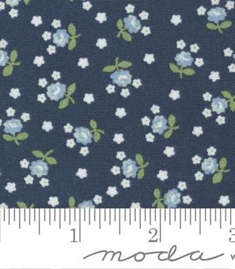 Fairground Small Floral in Navy from the Nantucket Summer collection by Camille Roskelley for Moda continuous cuts of Quilter's Cotton