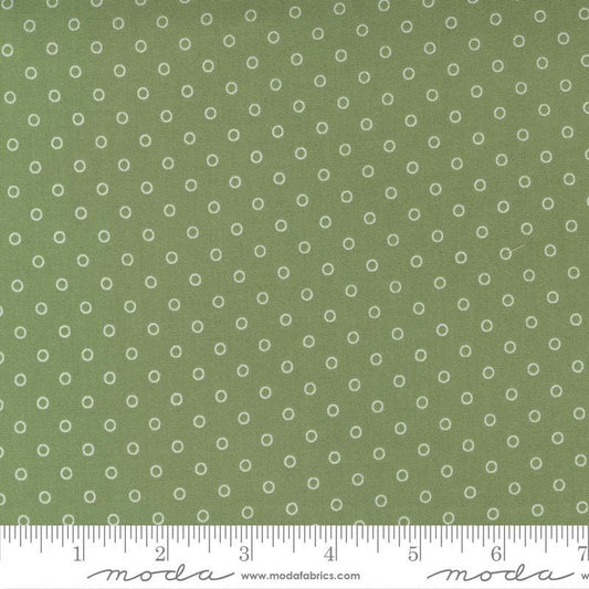 Smitten Dot in Summer Grass from the Nantucket Summer collection by Camille Roskelley for Moda continuous cuts of Quilter's Cotton