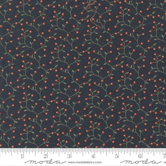 Bittersweet Blenders Vines Berry in Cornflower from Wheatland by Kansas Troubles for Moda Fabrics. Continuous cuts of Quilter's Cotton