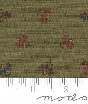 Coneflowers Small Floral in Pine from Wheatland by Kansas Troubles for Moda Fabrics. Continuous cuts of Quilter's Cotton Fabric