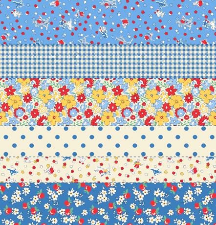 30's Playtime 2025 Cheater Strips in Bluebell by Linzee McCray for Moda continuous cuts of Quilter's Cotton Fabric