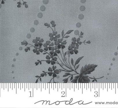 Floral Dot in Dove from Urban Farmhouse II by Primitive Gatherings for Moda. Continuous cuts of Quilter's Cotton