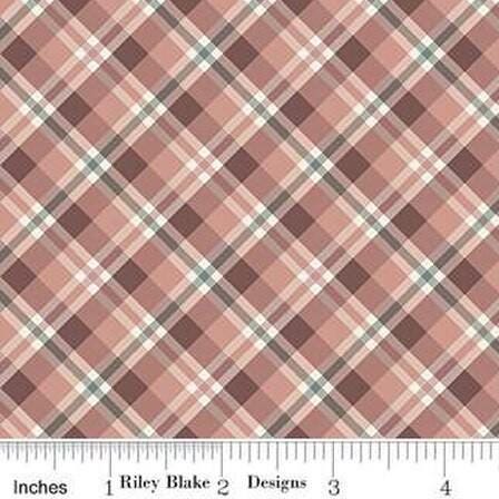 Prairie Plaid in Dusty Rose from Evening on the Prairie by Modern Prairie for Riley Blake Designs Continuous Cuts of Quilter's Cotton fabric