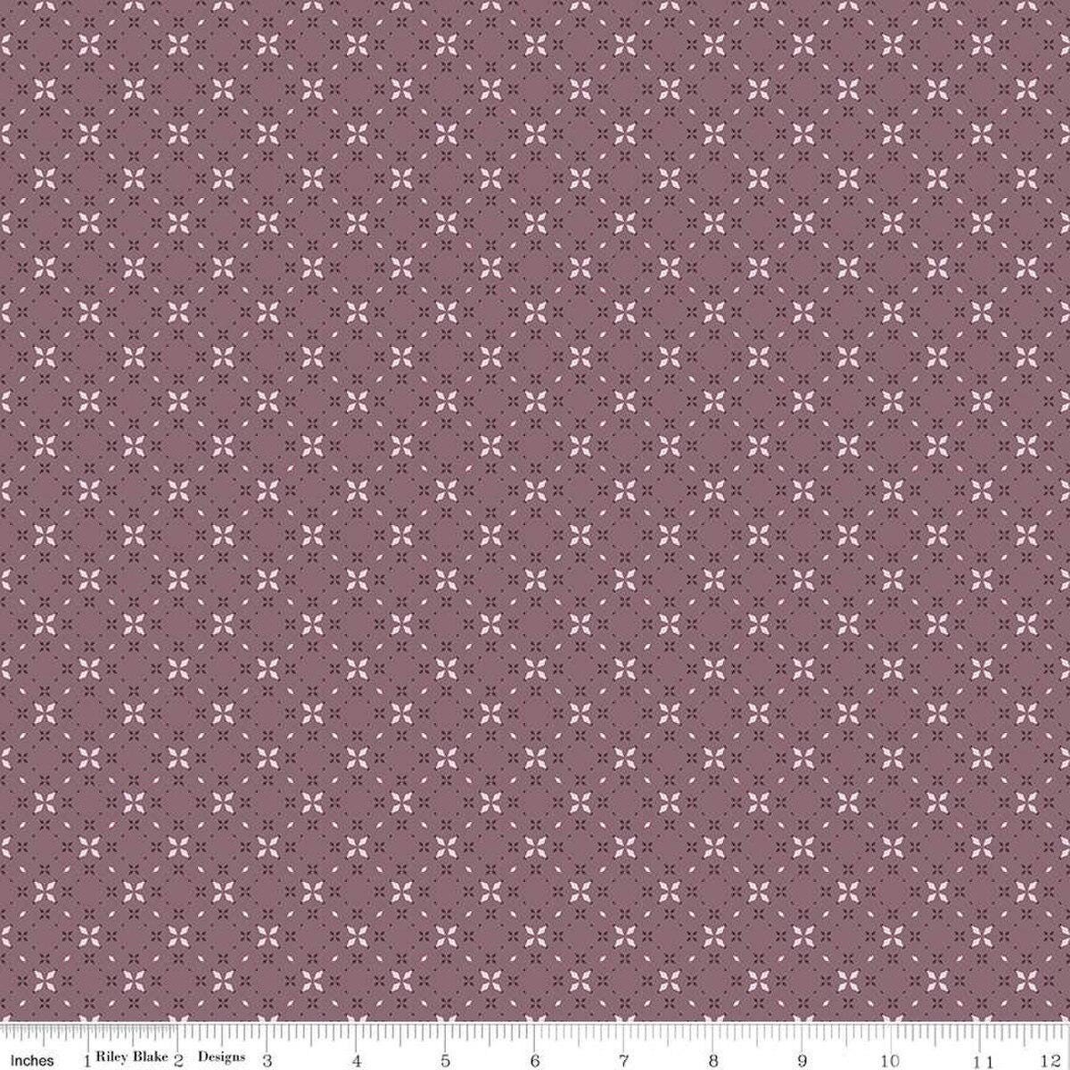 Geo Floral in Grape from Evening on the Prairie by Modern Prairie for Riley Blake Designs Continuous Cuts of Quilter's Cotton fabric