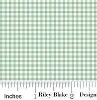 Gingham in Sage from Mary Catherine by Amy Smart for Riley Blake Designs. Continuous Cuts of Quilter's Cotton fabric.