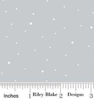 Dapple Dot in Silver by RBD Designers  for Riley Blake Designs. 3 yard cut of Quilter's Cotton 108" Fabric