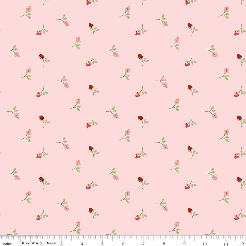 Sew in Love Rosebuds in Blush by Dani Mogstad for Riley Blake Designs. Continuous Cuts of Quilter's Cotton fabric