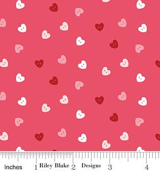 Sew in Love Hearts in Pink by Dani Mogstad for Riley Blake Designs. Continuous Cuts of Quilter's Cotton fabric