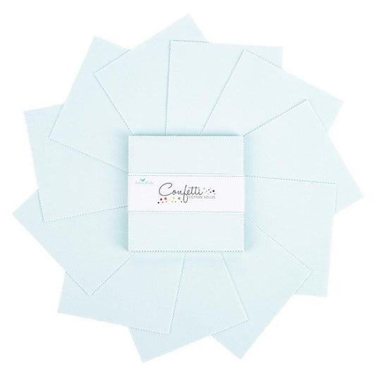 Confetti Cotton Solid in Bleached Denim by RBD Designers for Riley Blake Designs. Quilter's Cotton Charm Pack of 42 5 inch squares