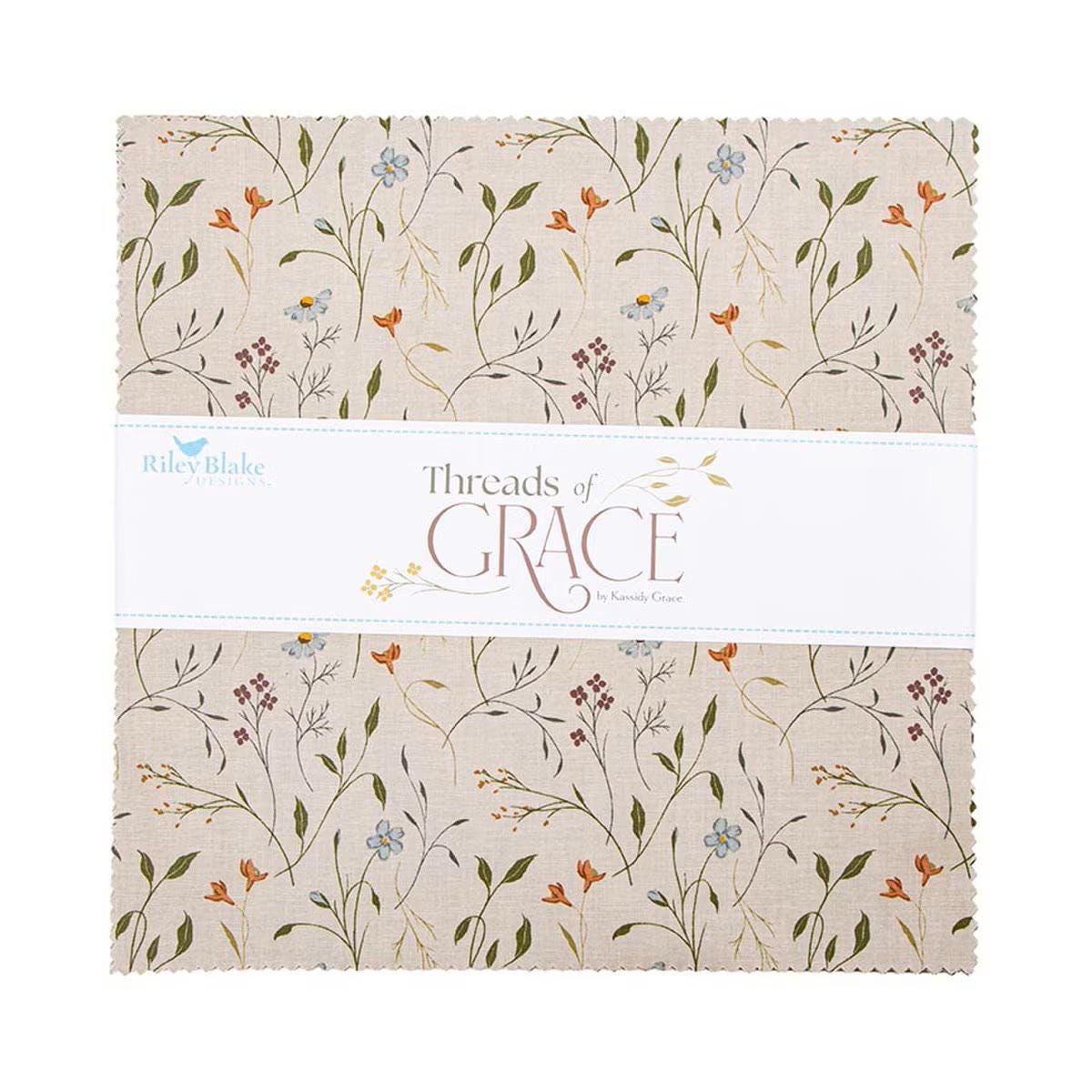 Threads of Grace by Kassidy Grace for Riley Blake Designs. Quilter's Cotton Charm Pack of 42 5 inch squares