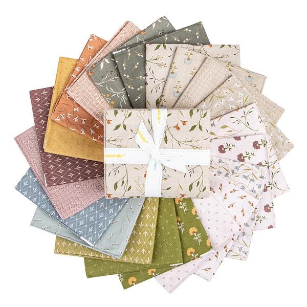 Threads of Grace by Kassidy Grace for Riley Blake Designs. Quilter's Cotton Fat Quarter Bundle. 21 Fat Quarters of 18 inch x 22 inch squares