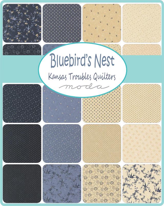Bluebird's Nest by Kansas Troubles Quilters for Moda Quilter's Cotton Charm Pack of 42 5 x 5 inch squares
