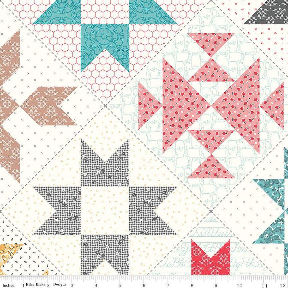 Stitch Cheater Print in Multi by Lori Holt of Bee in my Bonnet for Riley Blake Designs. 3 yard cut of Quilter's Cotton 108" Fabric