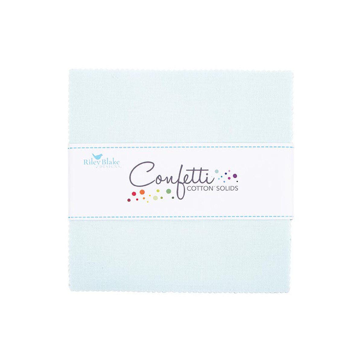 Confetti Cotton Solid in Bleached Denim by RBD Designers for Riley Blake Designs. Quilter's Cotton Charm Pack of 42 5 inch squares
