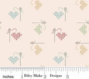 Hush Hush 5 Stitched with Love by Riley Blake. Continuous Cuts of Quilter's Cotton fabric