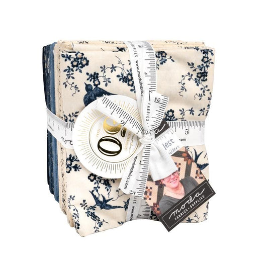 Bluebird's Nest by Kansas Troubles for Moda Fabrics. Quilter's Cotton Fat Quarter Bundle of 29 different 18 x 21 inch rectangles