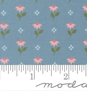 Bumbling Posies Small Floral in Sky from Wild Honey by Lella Boutique for Moda fabrics. Continuous cuts of Quilter's Cotton