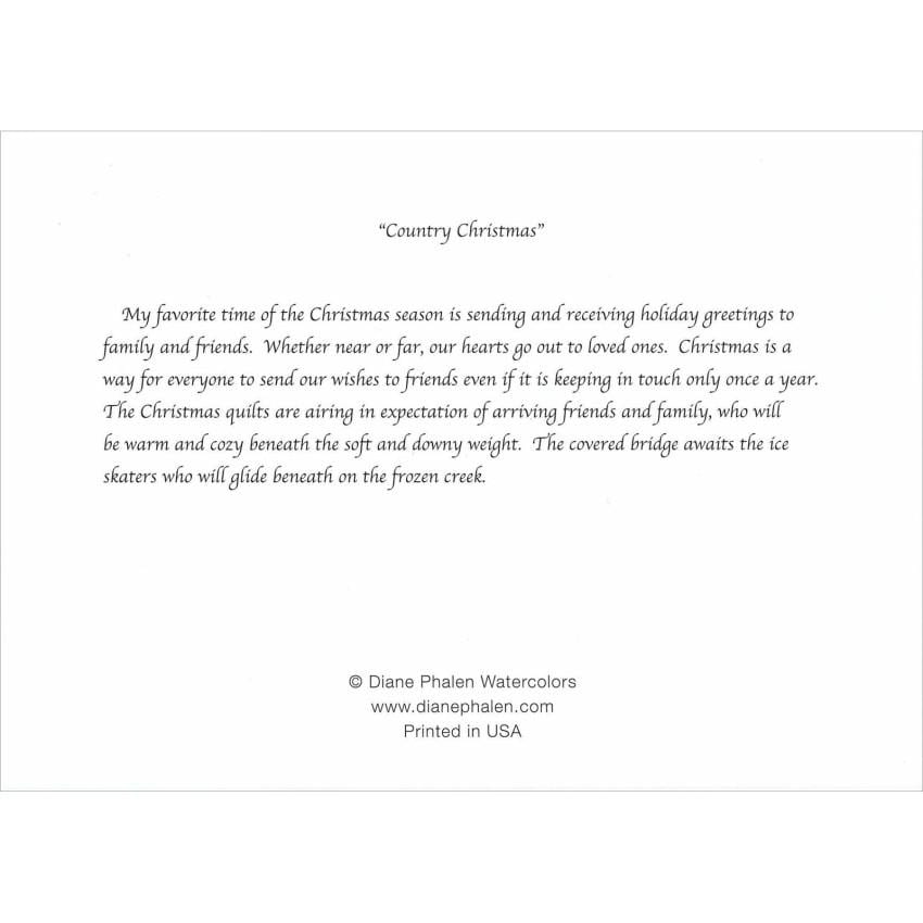 Christmas Quilt Themed 6 Note Card Set of Snowy Winter Quilts 3 different prints by Diane Phalen Watercolors