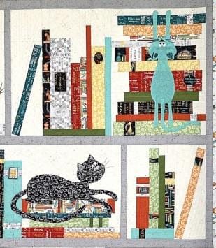 Purrfect Library Pattern by Terri Degenkolb of Whimsicals by Terri for a 46 x 64 inch quilt