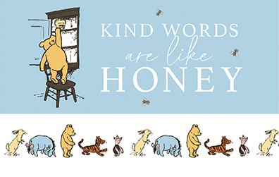 Winnie the Pooh Panel by Echo Park Paper Co for Riley Blake Designs 35.5 inch cuts of Quilter's Cotton Fabric