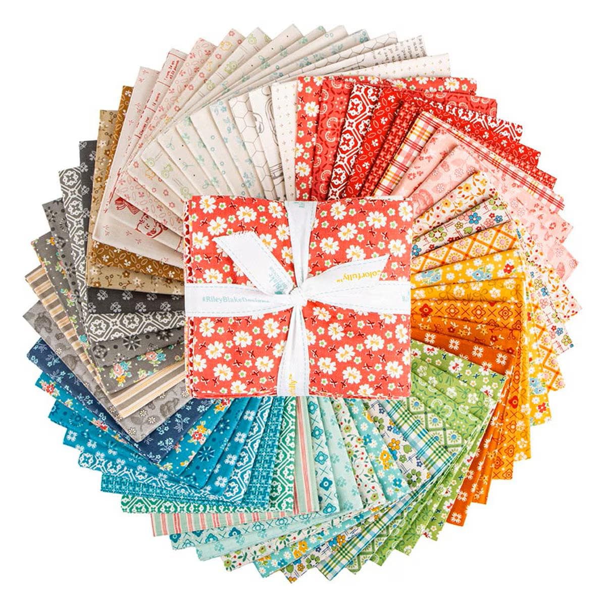Farmer's Daughter by Lori Holt of Bee in My Bonnet for Riley Blake Designs. Quilter's Cotton Fat Quarter Bundle. 54 18 x 22 inch squares