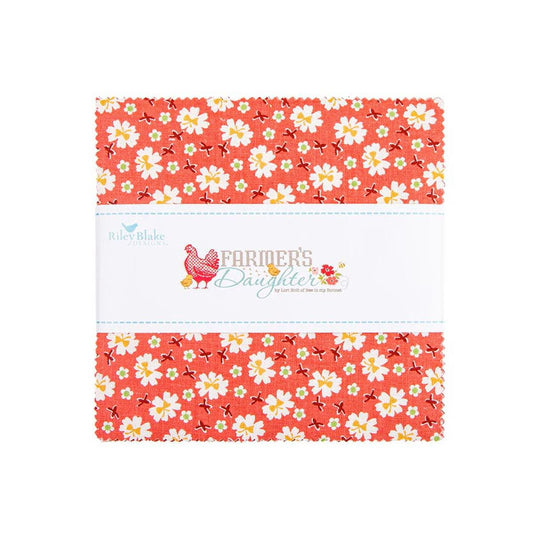 Farmer's Daughter by Lori Holt of Bee in My Bonnet for Riley Blake Designs. Quilter's Cotton Charm Pack of 42 5 inch squares