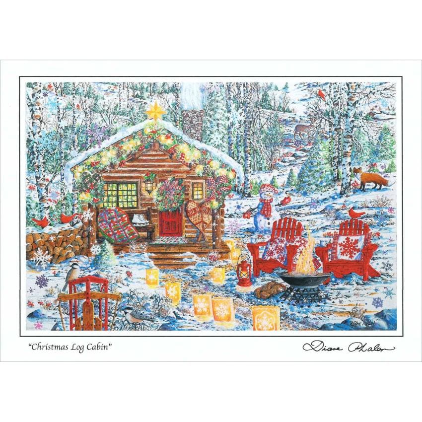 Christmas Quilt Themed 6 Note Card Set of Snowy Winter Quilts 3 different prints by Diane Phalen Watercolors
