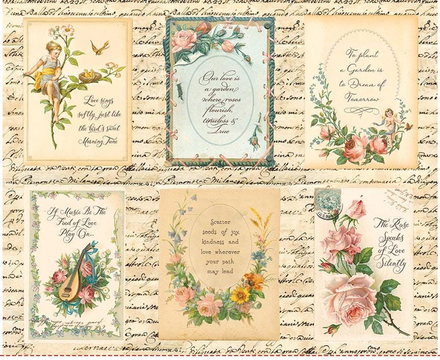 Rose Garden Panel from the Rose & Violet's Bouquets des Fleurs collection by Miss Rose and Sister Violet Riley Blake Designs Continuous Cuts