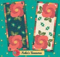 Rose Garden Table Runner Pattern by Heather Peterson of Anka's Treasures . 30" x 59" and 29" x 62.75" oversized runners