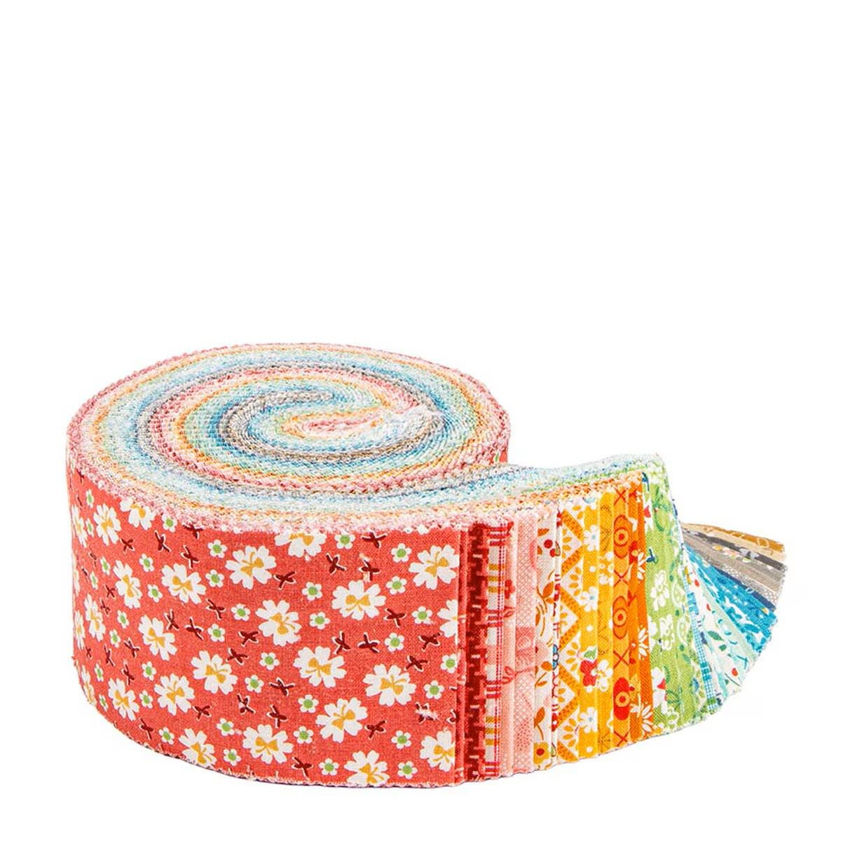 Farmer's Daughter by Lori Holt of Bee in My Bonnet for Riley Blake Designs. Quilter's Cotton jelly roll 40 piece set of 2.5 by 44" strips