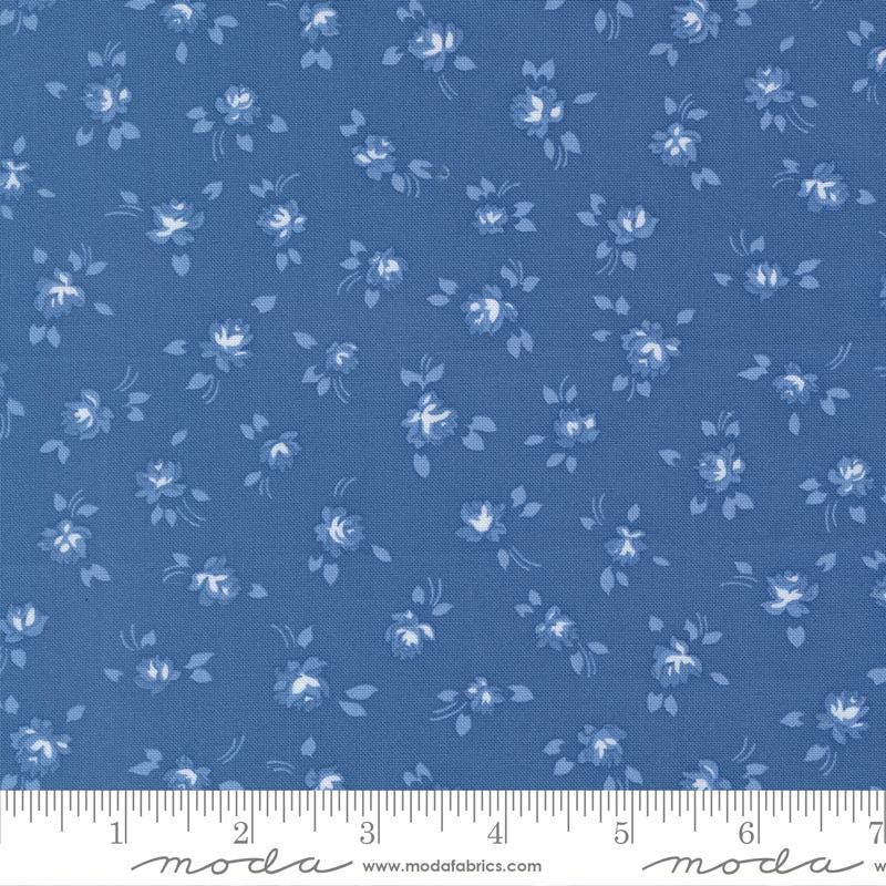 Grace Small Floral in Sea from the Blueprint collection by Camille Roskelley for Moda continuous cuts of Quilter's Cotton