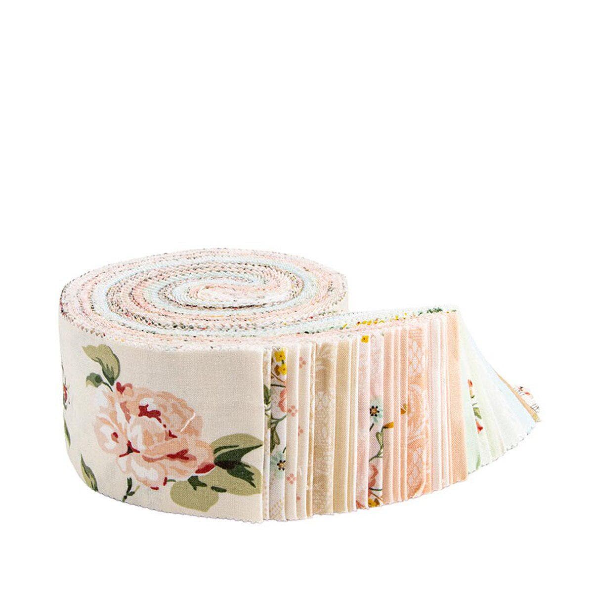Rose & Violet's Bouquet des Fleurs collection by Miss Rose and Sister Violet for Riley Blake Designs. Jelly Roll 40 2.5" by 44" strips