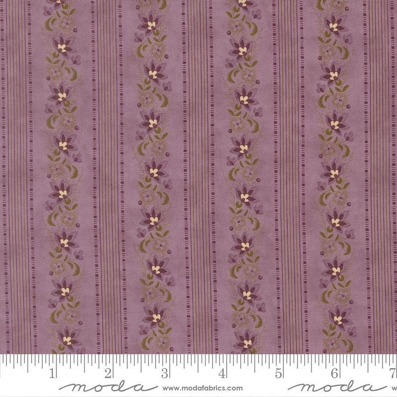 Collections for a Cause Essence Floral Stripe in Lavender by Howard Marcus for Moda Fabrics. Continuous cuts of Quilter's Cotton